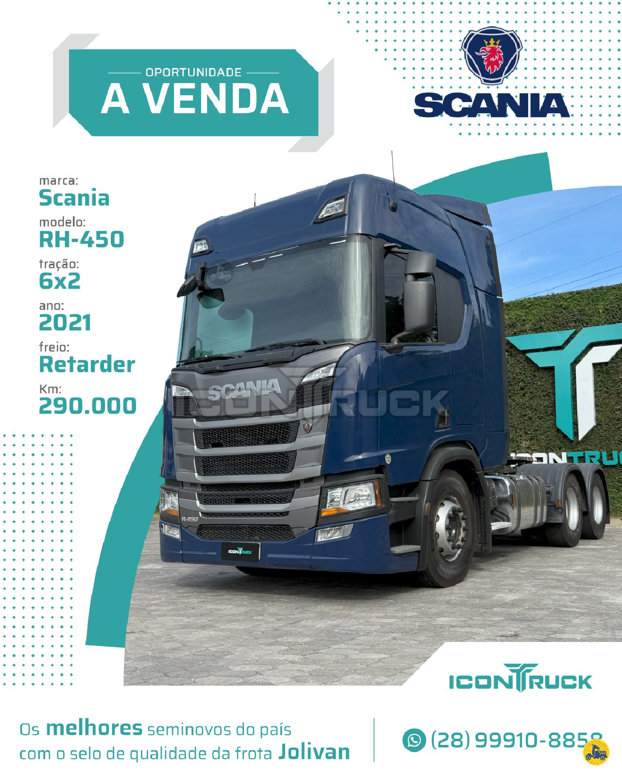 CAMINHAO SCANIA SCANIA R450 Cavalo Mecânico Cavalo 6x2 Icontruck -  Jolivan ICONHA ESPÍRITO SANTO ES